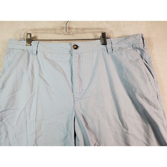 IZOD Saltwater Shorts Mens Size 42 Light Blue Cotton Medium Wash Slash Pockets - Picture 9 of 16